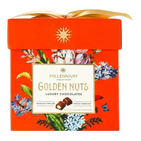 Цукерки Міленіум Golden Nut 150 г з начинкою та цілими горіхами