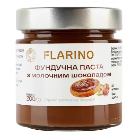 Паста фундучна Flarino 200 г скл.з какао та молоком