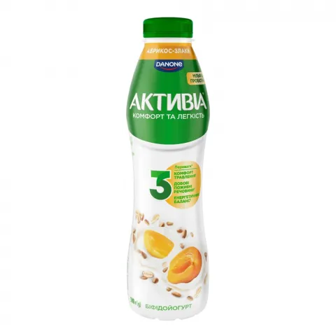 Біфідойогурт Активіа 1,2 500 г Абрикос-злаки