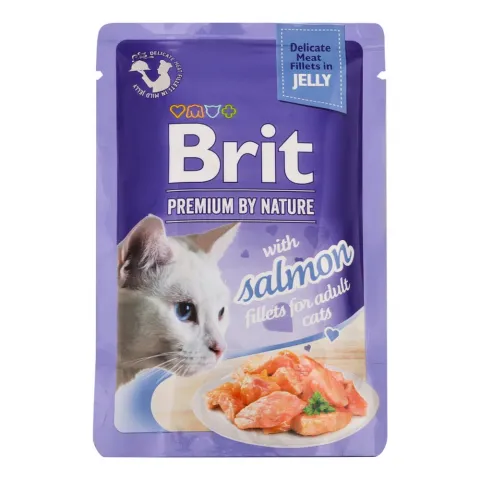 Корм д/котів Brit Premium Delicate Fillets in Jelly 85 г філе в желе з лососем