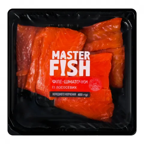 Філе-шматочки Master Fish 400 г х/к із лососевих