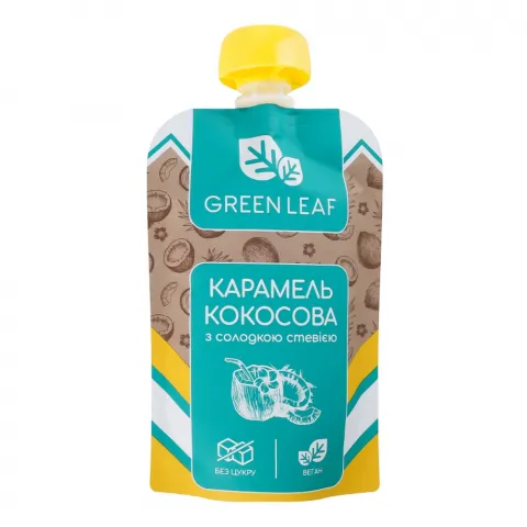 Карамель Green Leaf 90 г д/п кокосова зі стевією