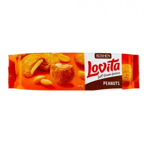Печ Рошен 127 г Lovita Soft Cream Cookies з арахісовою начинкою