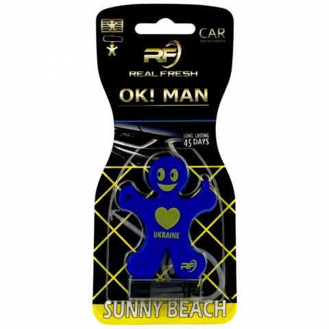 Ароматизатор Real Fresh ok Men Sunny Beach (Серцежовтий)