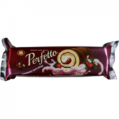 Рулет Biscuit-Chocolate Perfetto 290 г полуниця з вершками