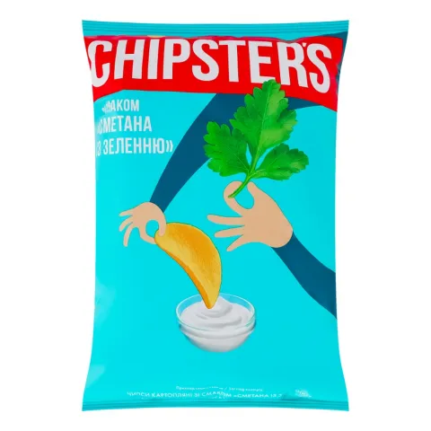 Чипси Chipster`s 100 г Сметана із зеленню