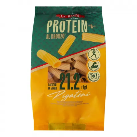 Макарони Ла Паста 300 г Рігатоні Протеїн+