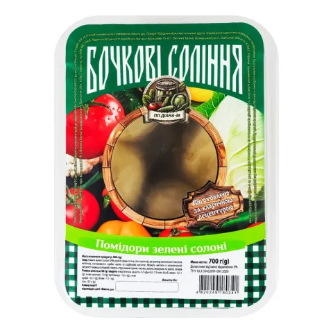 Помідори солоні Діана-М 400 г зелені