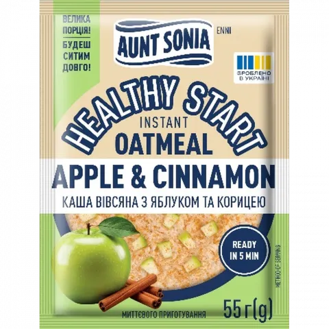 Каша Aunt Sonia вівсяна 55 г з яблуками та корицею