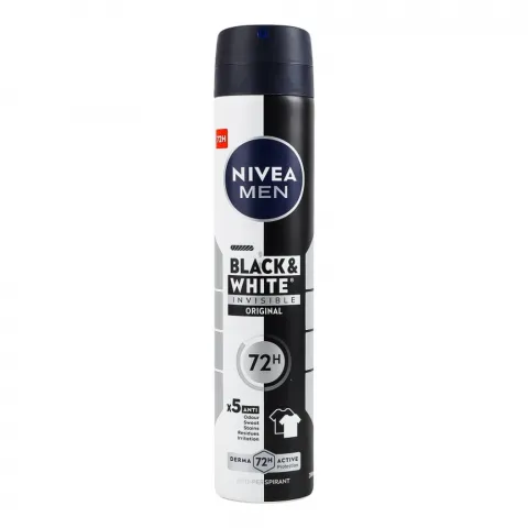 Дезодор Nivea 200 мл спрей д/чол. Чорне та біле, невидимий класичний