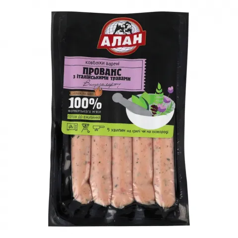 Ковбаски Алан Прованс з італ. трав. 200 г в/ґ