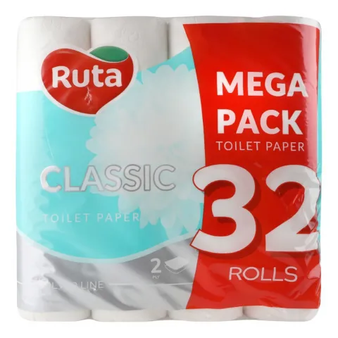 Туал. папір Рута 32 шт. Classic 2 шар. білий