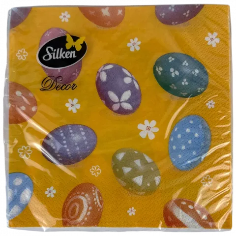 Серветки Silken 18 шт. 33х33 Сонячний великдень мікс 3 шар