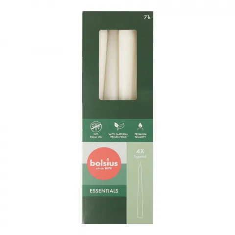 Свіча Bolsius конічна 245/24 4шт біл. 103600356902