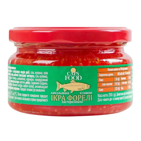 Ікра капс. Caps food 200 г скл. зі смаком Форелі