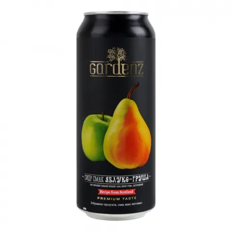 Сидр Gardenz 0,5 л з/б Груша-яблоко