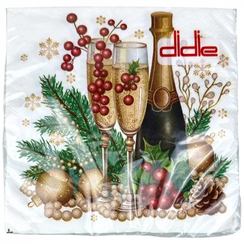 Серветки Didie 18 шт. 3333 3-х шар Новорічне святкування