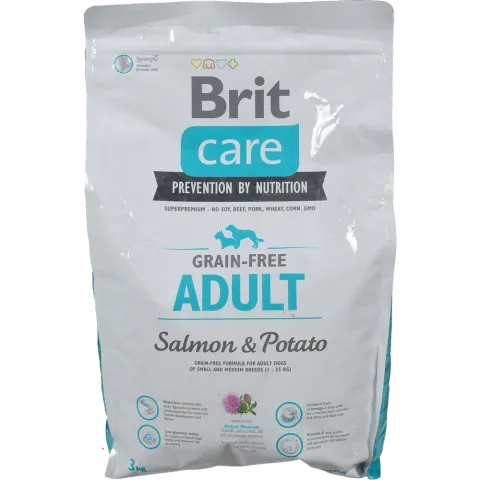Корм д/собак Brit Care GF Adult Salmon and Potato 3 кг з лососем (д/собак вагою до 25 кг) 132725