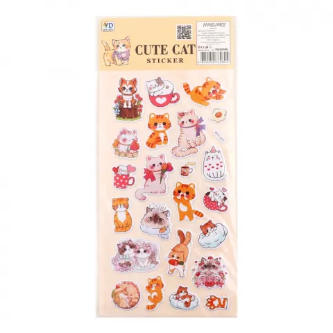 Наліпки дит. Маlevaro об`ємні  8 10х22 см 12шт. в ас.