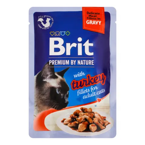 Корм д/котів Brit Premium Delicate Fillets in Gravy 85 г філе в соусі індичка
