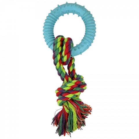 Іграшка для собак Кільце з мотузкою 23 см арт. X173 И878