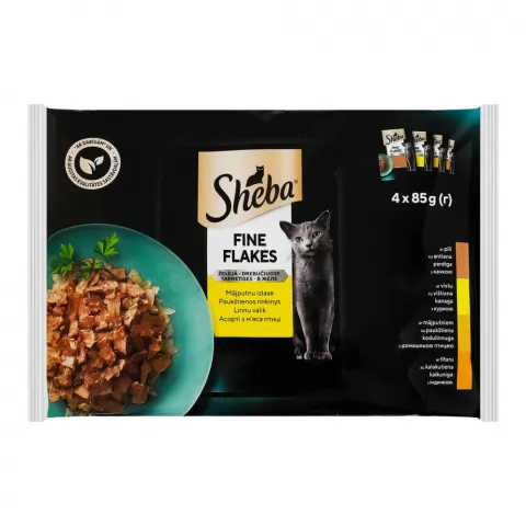 Корм д/котів Шеба 4х85 г асорті з м`яса птиці в желе