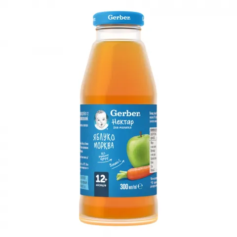 Нектар Gerber 300 мл Яблучно-морквяний