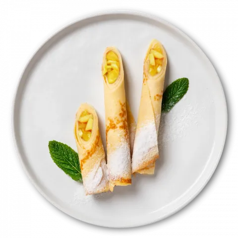 Млинці з яблуками ваг. Кулінар.