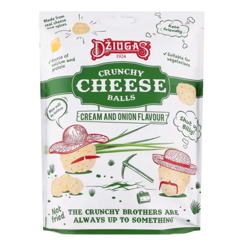 Кульки хруст. сух. сиру Dziugas 40г сметана і циб. (Литва)