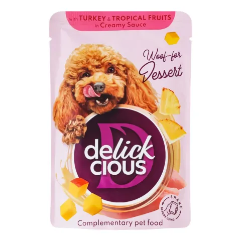Корм д/собак Delickcious 80 г з індичкою та троп. фругктми
