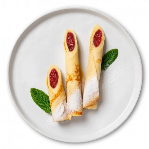 Млинці з вишнями ваг. Кулінар.