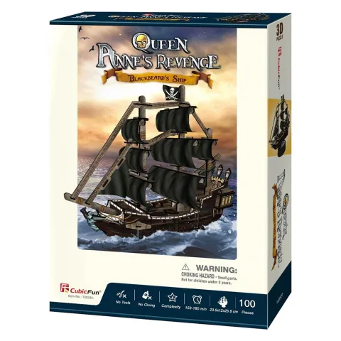 Конструктор 3D CubicFun Корабель помста корол. Анни T4035h