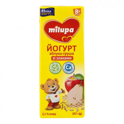 Йогурт Мілупа 2,1 207 г яблуко-груша-злаки