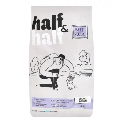 Корм д/собак Half and Half 12 кг мал.пор. з яловичиною