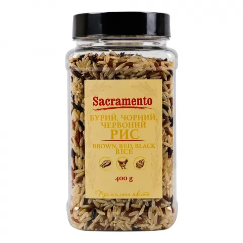 Рис Sacramento 400 г Асорті(нешліф., червон., чорн.)