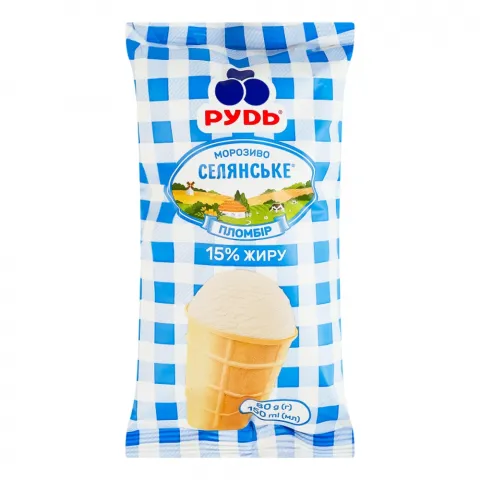 Морозиво Рудь 80 г ваф. стак. Селянське Пломбір