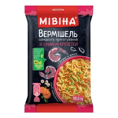 Вермішель Мівіна 59,2 г зі смаком креветки