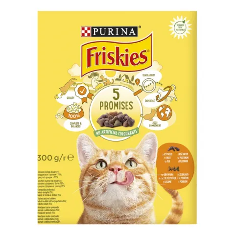 Корм д/котів Фріскіс 300 г сух. Курка, овочі