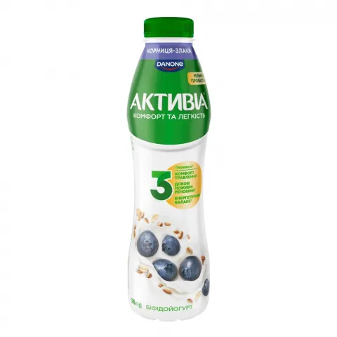 Біфідойогурт Активіа 1,2 500 г Чорниця-злаки