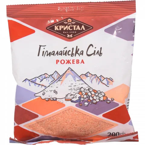 Сіль Кристал 200 г Гімалайська рожева