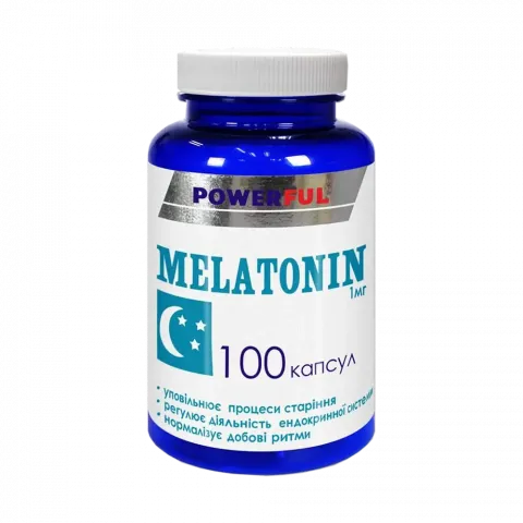 Добавка дієтична PowerFul Мелатонін 1 мг 100 шт. капс.