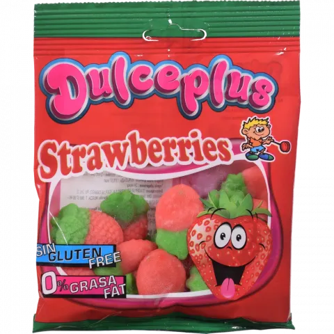 Жувальні цукерки Dulceplus 100 г Полуниця без глютену
