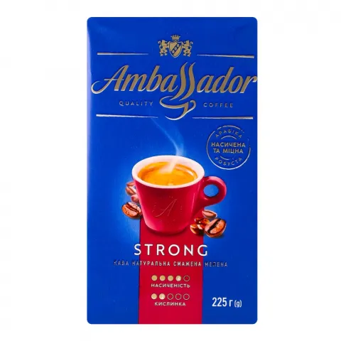 Кава Ambassador 225 г мел. Strong