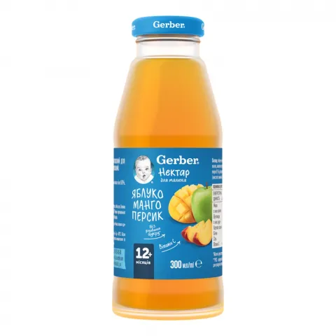 Нектар Gerber 300 мл Яблуко, манго, персик