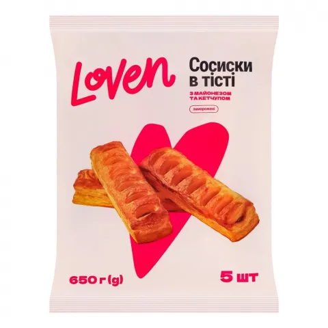 Сосиски в тісті Loven 650 г Майонез-кетчуп