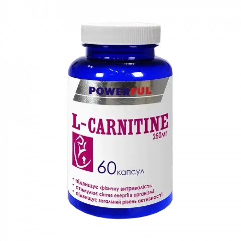 Добавка дієтична PowerFul L-Carnitine 250 мг 60 шт. капс.
