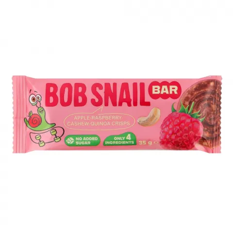 Батончик Равлик Боб 35 г Яблуко-Малина-Кешю-Кріспи Кіноа