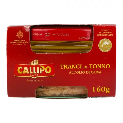 Конс Тунець Callipo 160 г скл. в олив. олії Ієлоуфін