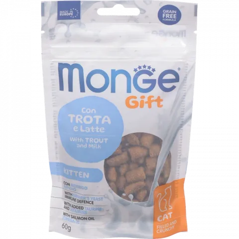 Ласощі д/котів Monge Gift Cat Kitten 60 г форель і молоко