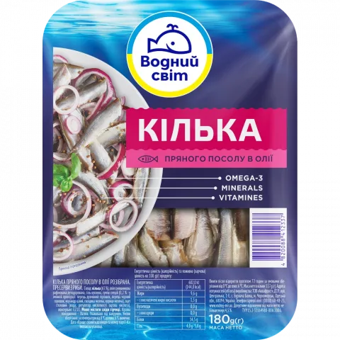 Риба Кілька Водний Світ 180 г п/п в олії